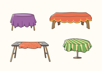 Set of wooden tables sticker design, icon design and vector illustration