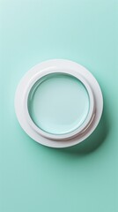 Flat lay jar cream skin care soft blue isolated background