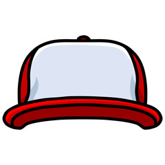 Trucker Hat Red and White Cap Vector Illustration