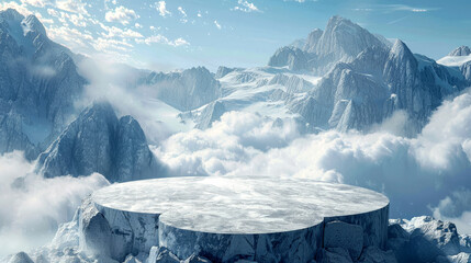 Glacier dream: podium amongst the clouds