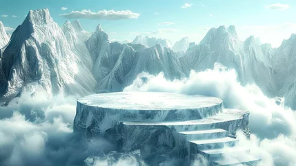 Foto op Plexiglas Skyline elegance: glacier-Inspired podium magic © Dzenka