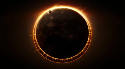 Brilliant solar eclipse with dramatic setting. A stunning view of a solar eclipse surrounded by powerful sunbeams, rays piercing through a dynamic setting, symbolizing awe and wonder