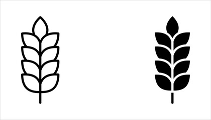 Farm wheat ears icon set. vector illustration on white background. eps 10