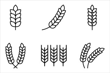 Naklejka premium Farm wheat ears icon set. vector illustration on white background. eps 10