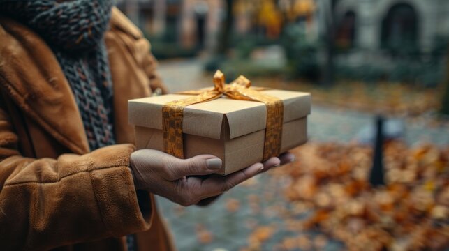 A package is handed over with care, symbolizing the culmination of trust and reliability in every delivery.