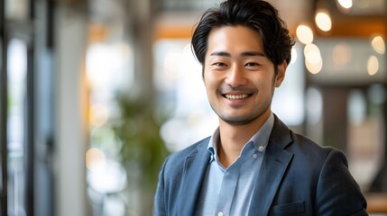 Fototapeta premium 微笑むビジネスマン