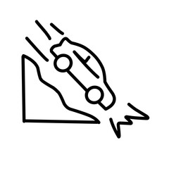 Car Accident Vector Line