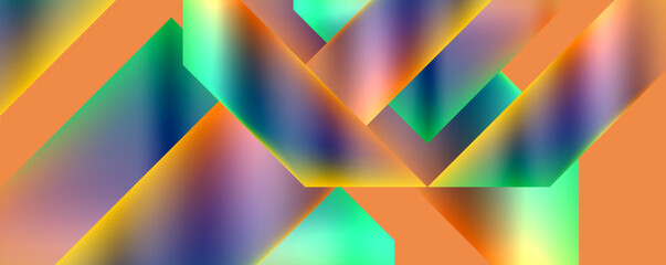 A vibrant and symmetrical pattern of triangles in electric blue hues on an orange background. Closeup view reveals the colorful and artistic composition