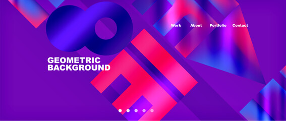 a purple background with geometric shapes and the words geometric background High quality
