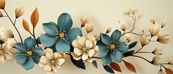 a picture of a flower arrangement with blue and gold flowers