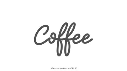 Coffee hand lettering on white background , Flat Modern design , illustration Vector EPS 10