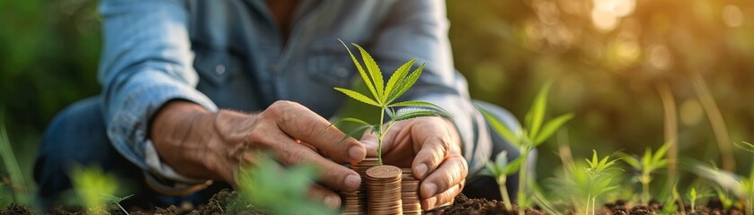 Financial planning for retirement with investments in the cannabis industry, highlighting stability and growth