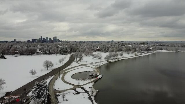 Winter in Denver Sloan's Lake neighborhood