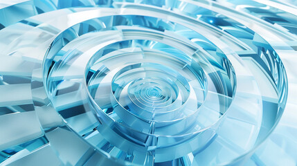 "Blue to white, glass spiral captures the cool whisper of winter."
