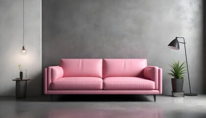 modern living room with sofa pink 