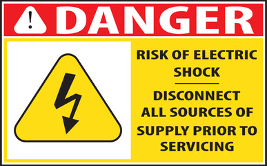 Electrical shock hazard danger sign vector.eps