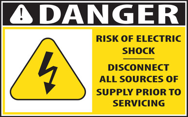 Electrical shock hazard warning sign.eps