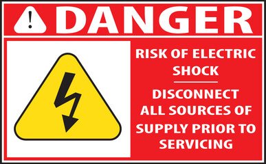 Electrical shock hazard warning vector.eps