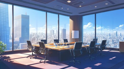 オフィスの会議室、都会1