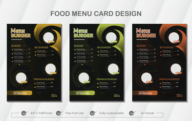 Editable Creative & Modern restaurant flyer design with delicious food menu