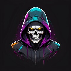 Skull Reaper Esports Logo Mascot Vector Illustration for t-shirt
