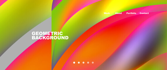 Vibrant geometric background with a colorful rainbow of colors inspired by terrestrial plants and petals, featuring magenta hues and circular patterns reminiscent of automotive wheels