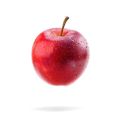 floating red juicy apple on transparency background PNG
