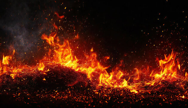 炎。火の粉。たき火の背景素材。キャンプファイヤー。火が燃えるイメージ素材。flame. sparks. Bonfire background material. campfire. Image material of burning fire.