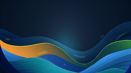 Night Scene with Abstract Art Waves and Blue Sky