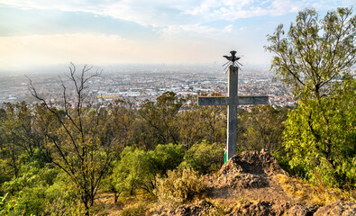 Cross at Cerro de la Estrella National Park in Iztapalapa, Mexico City - Mexico
