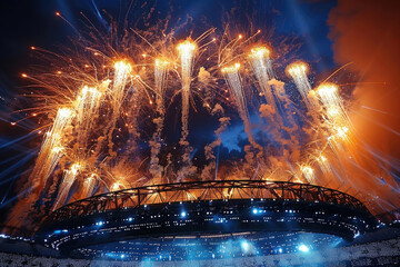 Spectacular display of culture and athleticism at the Paris Olympics opening ceremony - obrazy, fototapety, plakaty