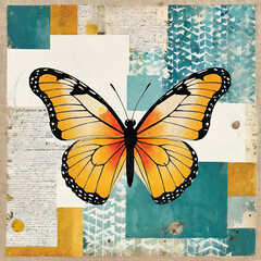 background with butterfly and butterflies