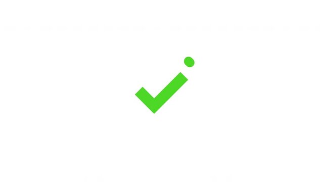 Green check tick mark animated video design