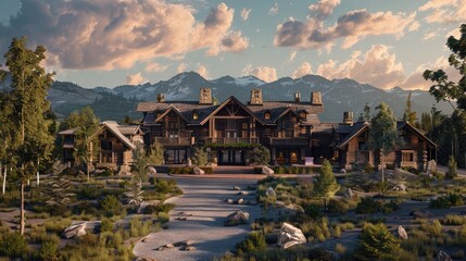 An elegant corporate retreat nestled in the mountains, offering a serene setting for team-building...