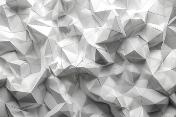 A marble wall with lowpoly gray and white geometric shapes, giving the impression of an abstract landscape. Created with Ai
