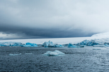Telephoto of melting ice along the Antarctic peninsula.