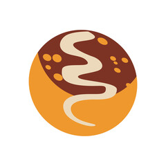 Takoyaki or japanese octopus ball vector illustration, isolated on white background