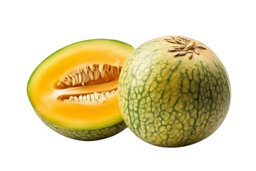 Cantaloupe Melon on Transparent Background PNG