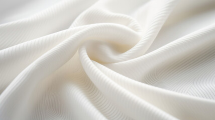 Elegant white fabric with soft folds and texture, pure and luxurious cloth material.