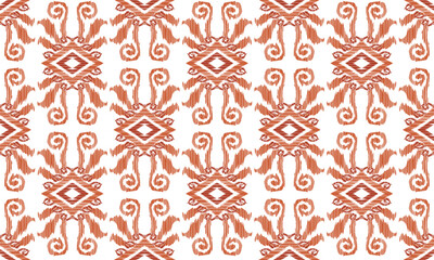 Hand draw Ikat floral paisley embroidery.Ikat ethnic oriental pattern traditional.Aztec style abstract vector illustration.great for textiles, banners, wallpapers, wrapping vector.