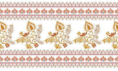 Hand draw Ikat floral paisley embroidery.kat ethnic oriental pattern traditional.Aztec style abstract vector illustration.great for textiles, banners, wallpapers, wrapping vector.