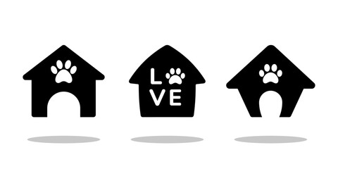 Dog house vector illustration. Pet home icon vector or Pet House