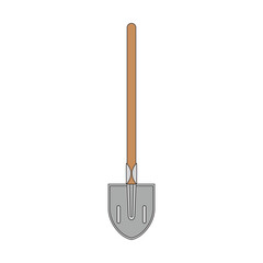 cartoon Vector illustration shovel icon Isolated on White