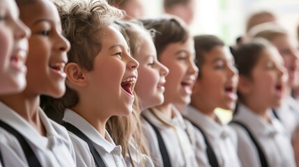 Obraz premium Choir of School Children singing together