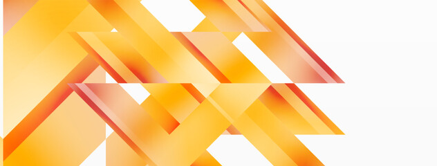 An artful composition of amber triangles in various tints and shades, stacked symmetrically on a white canvas. The pattern resembles a peach cuisine with a modern twist