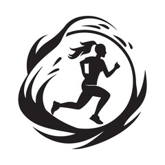 Run Woman Logo Images on white Background