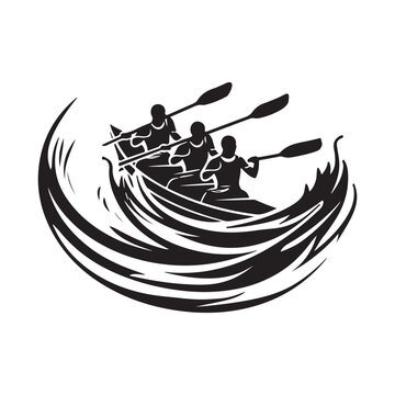 Rowing Team Silhouette Stock Illustrations, illustration of a Rowing