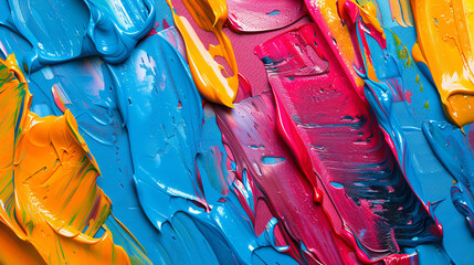 Colourful modern artwork abstract paint strokes