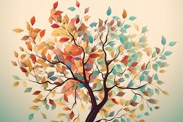 a tree with leaves that is drawn by a person.