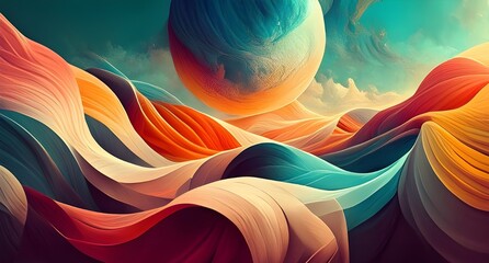 abstract background with waves\ Abstract lines and wavy forms as wallpaper header background by ai